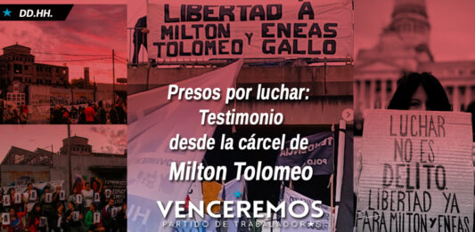 Carta desde la cárcel de Milton Tolomeo